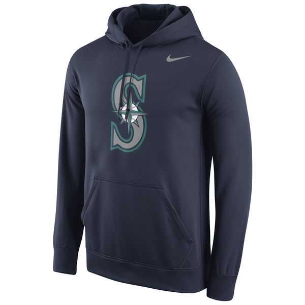 Men's Seattle Mariners Nike Logo Performance Pullover Hoodie - Navy Blue,We sell and wholesale Men's Seattle Mariners Nike Logo Performance Pullover Hoodie - Navy Blue on line form chian!